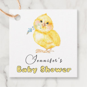 Little Chick Floral Baby shower Bedankjes Labels