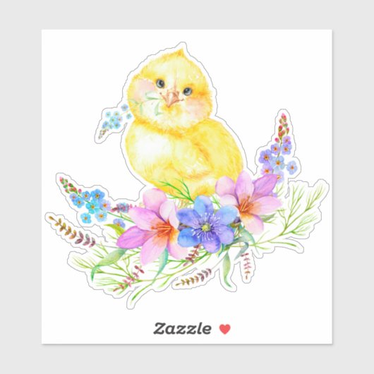 Little Chick Floral Sticker (Vel)