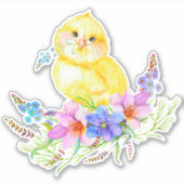 Little Chick Floral Sticker (Voorkant)