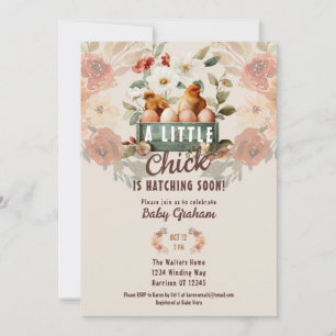 Little Chick Hatching Baby shower Kaart