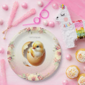 Little Chick Hatching Floral Paper Bord (Feest)