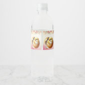 Little Chick Hatching Floral Waterfles Etiket (Achterkant)