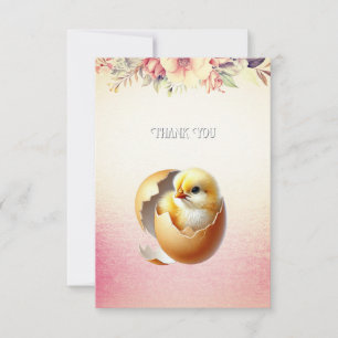 Little Chick Hatching Thank You Card Bedankkaart