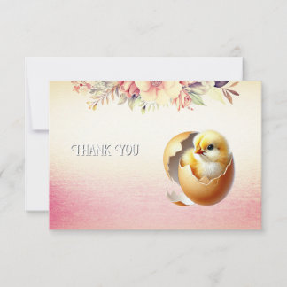 Little Chick Hatching Thank You Card Bedankkaart