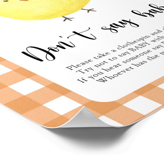 Little Chick Ne dites pas Poster bébé (Coin)