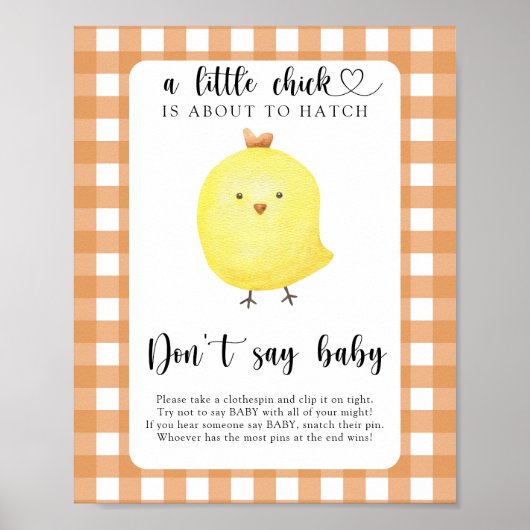 Little Chick Ne dites pas Poster bébé (Devant)