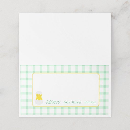 Little Chick To Hatch Gender Neutral Baby Shower (Buitenkant ongevouwen)