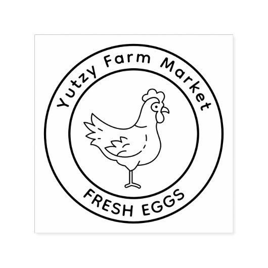 Little Chicken Farm Market Zelfinktende Stempel (Design)