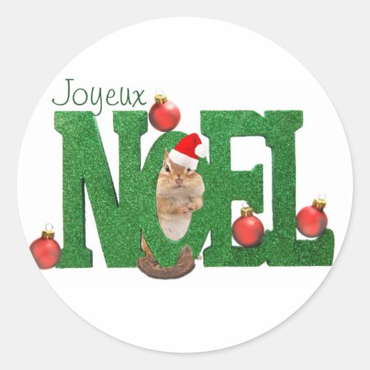 Little Chipmunk Joyeux Noel Sticker (Voorkant)