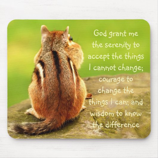 Little Chipmunk Serenity Prayer Mousepad Muismat (Voorkant)