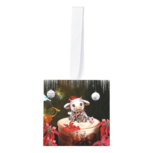 Little christmas cow kubus ornament (Voorkant)