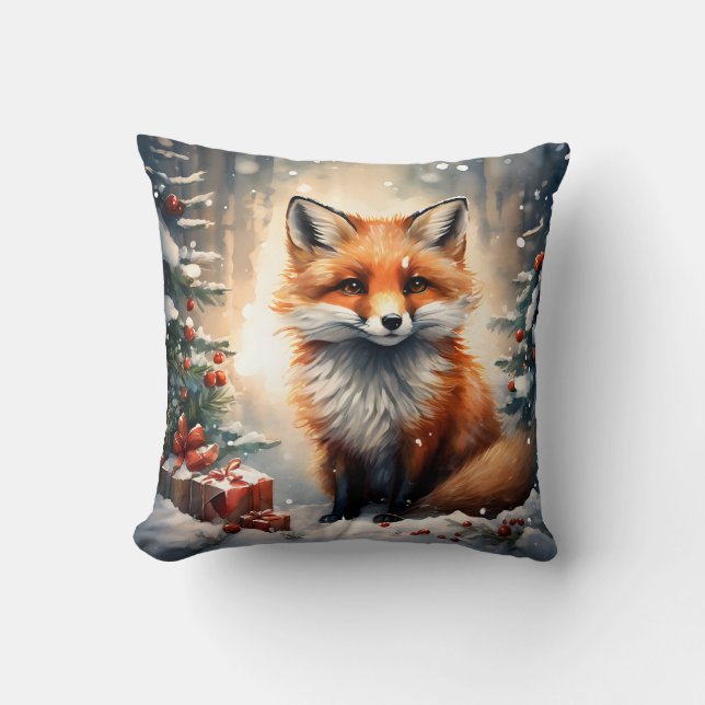 Little Christmas Fox Kussen (Voorkant)