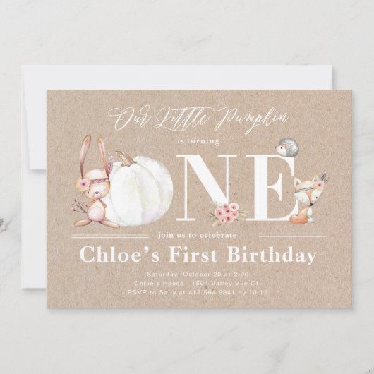 Little Citrouille est un automne Invitations d'ann (Devant)