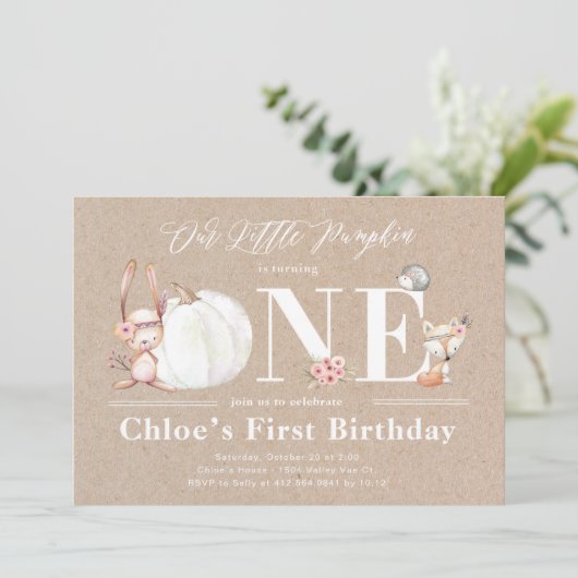 Little Citrouille est un automne Invitations d'ann (Debout devant)