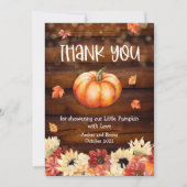 Little Citrouille Fall Carte de remerciements (Devant)