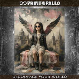 Little city angel child in Italy - Tissuepapier