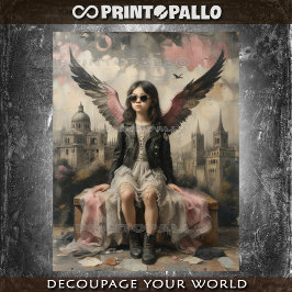 Little city angel child in Italy - Tissuepapier