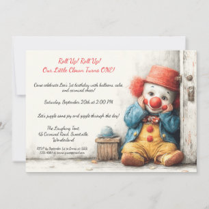 Little Clown 1st Birthday Show Kaart