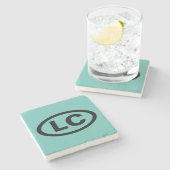 Little Compton, RI (Newport County Town) 'LC' Stenen Onderzetter (Zijkant)