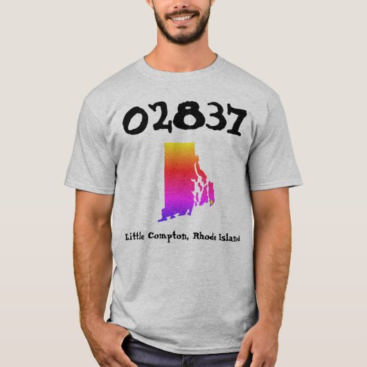 Little Compton, RI Rainbow Zip Code - 02837 T-shirt (Voorkant)