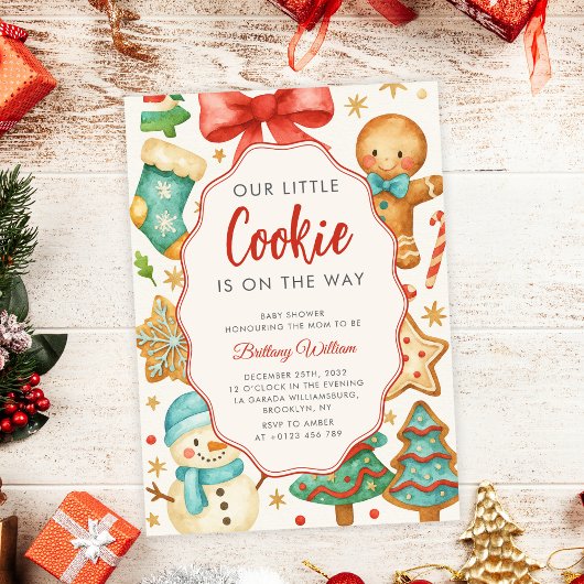 Little Cookie Christmas Baby shower Kaart
