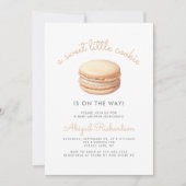 Little Cookie Macaron QR Code Neutral Baby Shower Kaart (Voorkant)