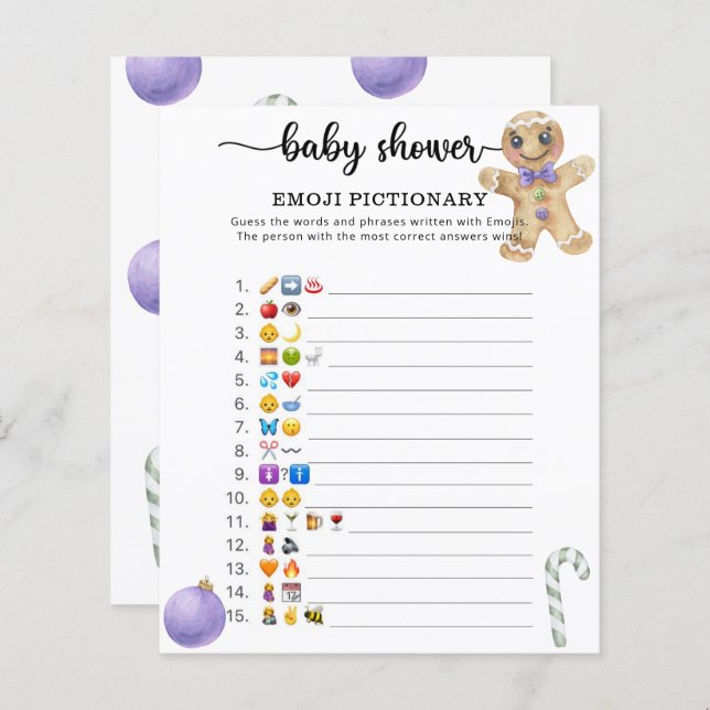 Little cookie man - Emoji pictionary spel (Voorkant / Achterkant)