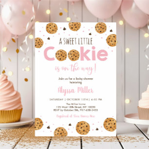 Little Cookie Pink Girl Baby shower Kaart