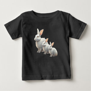 "Little Cotton Bunny Bliss : Baby White T-Shirt po