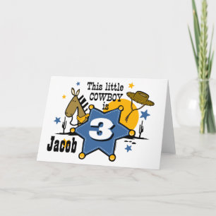Little Cowboy 3rd Birthday Card Kaart