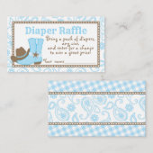 Little Cowboy Baby shower Diaper Raffle Ticket Informatiekaartje (Voorkant / Achterkant)
