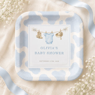 Little Cowboy Baby Shower Feestje Papieren Bordje