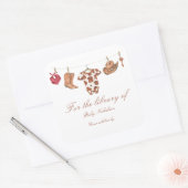 Little Cowboy Baby shower - for the library of Vierkante Sticker (Envelop)