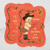 Little Cowboy Baby shower Kaart (Voorkant / Achterkant)