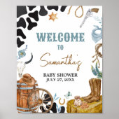 Little Cowboy Baby shower Welkom Poster (Voorkant)