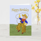 Little Cowboy Birthday Card Kaart (Gele Bloem)