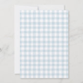 Little Cowboy Blue Gingham Baby Shower Kaart (Achterkant)