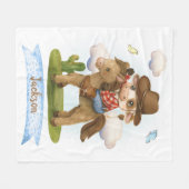 Little Cowboy Cute Bull Fleece Deken (Voorkant (Horizontaal))