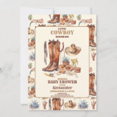 Little Cowboy Modern Western Rodeo Baby shower Kaart (Voorkant)