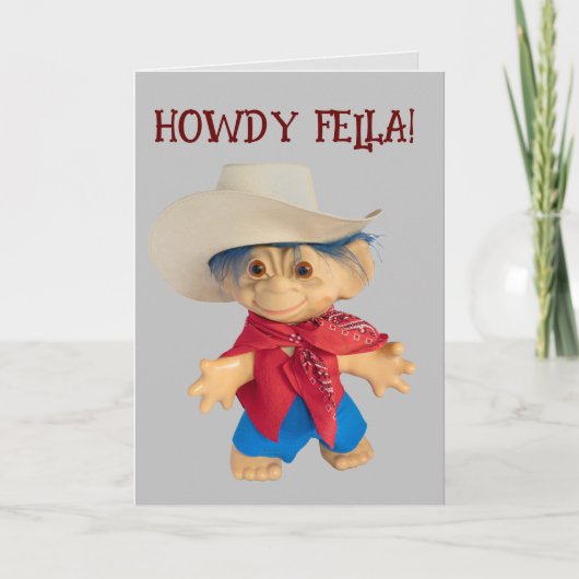 Little Cowboy Troll enfant garçon casquette Carte  (Devant)