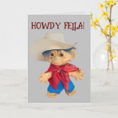 Little Cowboy Troll enfant garçon casquette Carte  (Fleur jaune)