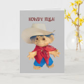 Little Cowboy Troll enfant garçon casquette Carte  (Fleur jaune)