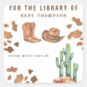 Little Cowboy - VOOR DE BIBLIOTHEEK VAN Vierkante Sticker