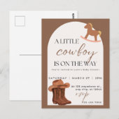 Little Cowboy Western Baby Shower Invitation (Devant / Derrière)