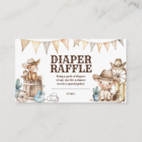 Little Cowboy Wild West Baby shower Luier Raffle