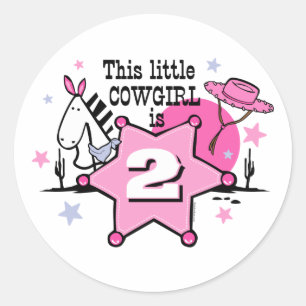 Little Cowgirl 2e Birthay Sticker