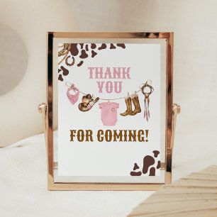 Little Cowgirl Baby shower Bedankt voor het komen Poster