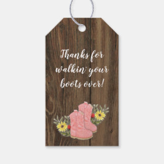 Little Cowgirl Bootie Dark Wood Baby shower Cadeaulabel