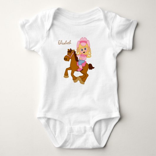 Little Cowgirl gepersonaliseerd Romper (Voorkant)