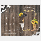 Little Cowgirl Western | Bébé Couverture de jalon (Devant (Horizontal))